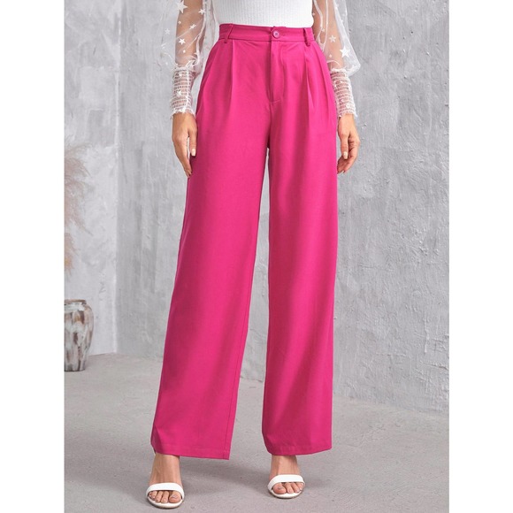 High waist Zip Up Straight Leg Pants dress pants black - Picture 4 of 12